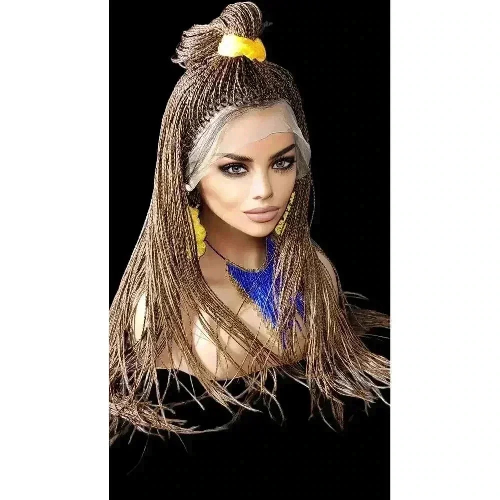 Premium Hand-Braided Wig Full Lace Wig Color #30 micro million braids - Picture 14 of 15